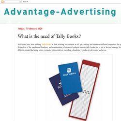Advantage-Advertising: What is the need of Tally Books?