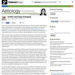 Another advantage of blogging : Aetiology