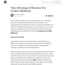 Take Advantage of Business Tax Credits Oklahoma