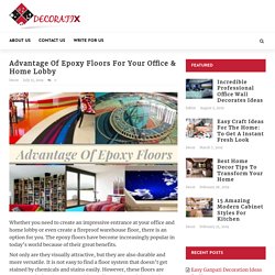 Advantage Of Epoxy Floors