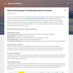 What are the Advantages of 3D Animation Courses in Australia?