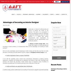 Advantages of becoming an Interior Designer