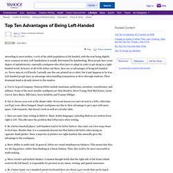 Top Ten Advantages of Being Left-Handed - Associated Content - associatedcontent.com