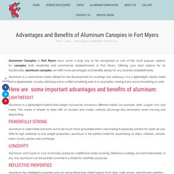 Advantages and Benefits of Aluminum Canopies in Fort Myers