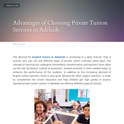 Advantages of Choosing Private Tuition Services in Adelaide