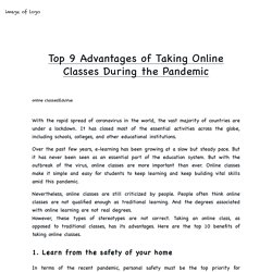 Top 9 Advantages of Taking Online Classes During the Pandemic