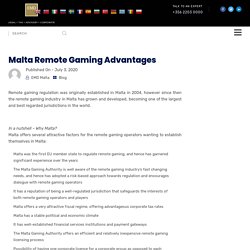 Malta Remote Gaming Advantages - Council: Malta iGaming Industry