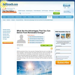 What Are the Advantages That You Can Derive From Renewable Energy?