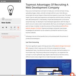 Topmost Advantages Of Recruiting A Web Development Company