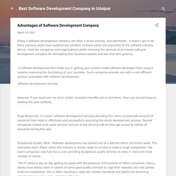 Advantages of Software Development Company