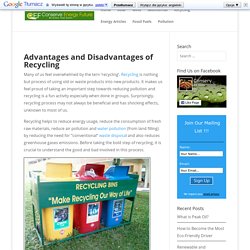 Advantages and Disadvantages of Recycling