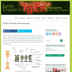 MOOC: Advantages and Disadvantages - Ignite Engineers