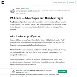 VA Loans — Advantages and Disadvantages – Berkshire Lending