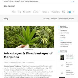 Advantages & Disadvantages of Marijuana - 420 BURNIE