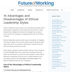 14 Advantages and Disadvantages of Ethical Leadership Styles