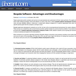 Bespoke Software- Advantages and Disadvantages