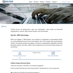 Advantages of a .ORG Domain Name for your Website