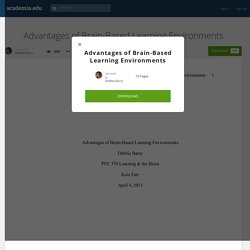 Advantages of Brain-Based Learning Environments