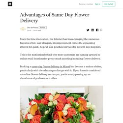 Advantages of Same Day Flower Delivery