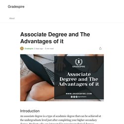 Associate Degree and The Advantages of it