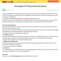 Advantages Of Hiring A Branding Agency