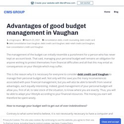 Advantages of good budget management in Vaughan – CMS GROUP