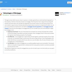 Advantages of Mortgage