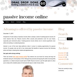 Advantages offered by passive income