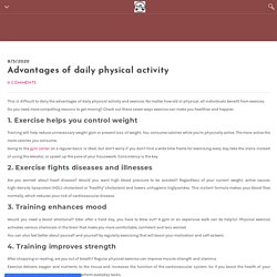 Advantages of daily physical activity