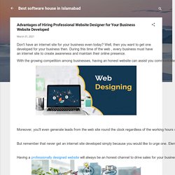 Advantages of Hiring Professional Website Designer for Your Business Website Developed