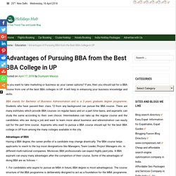 Advantages of Pursuing BBA from the Best BBA College in UP