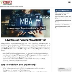 Why Pursue MBA after B.Tech? - Manav Rachna