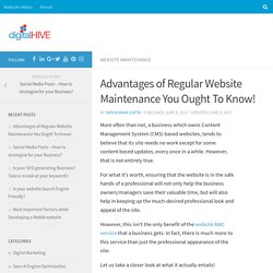 Advantages of Regular Website Maintenance You Ought To Know! - Digital Hive
