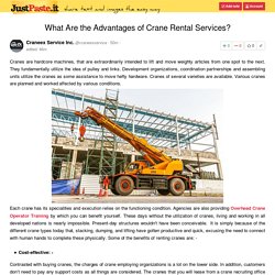 What Are the Advantages of Crane Rental Services?