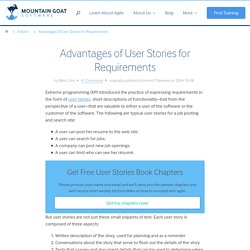 Project Advantages of User Stories as Requirements
