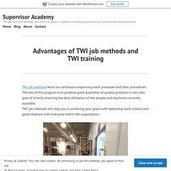 TWI Job Methods and TWI Training
