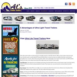 5 Advantages of Ultra Light Travel Trailers