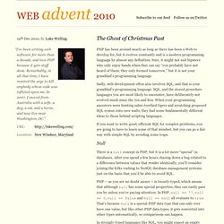 PHP Advent 2010 / The Ghost of Christmas Past