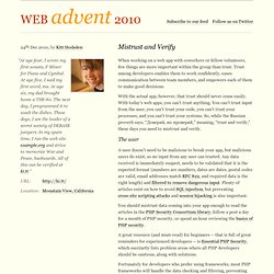 PHP Advent 2010 / Mistrust and Verify