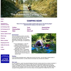 The Adventure Cycling Guide: Camping gear