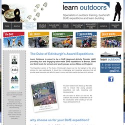 outdoor adventure training, Duke of Edinburgh courses, hill walking skills, bushcraft skills