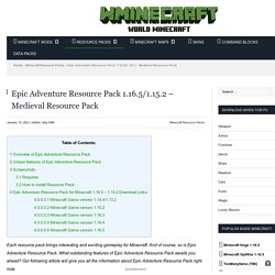Epic Adventure Resource Pack 1.16.5/1.15.2 - Medieval Resource Pack - Wminecraft.net