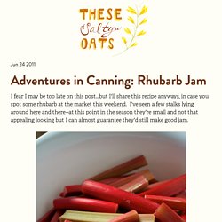 These Salty Oats - Adventures in Canning: Rhubarb Jam