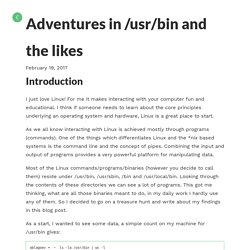 Adventures in /usr/bin and the likes - Dormammu's Blog