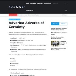 Adverbs - Adverbs of Certainty - Learn English Grammar