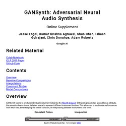 GANSynth: Adversarial Neural Audio Synthesis: Online Supplement
