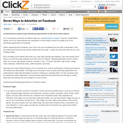 Seven Ways to Advertise on Facebook