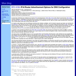 RFC 6106: IPv6 Router Advertisement Options for DNS Configuration