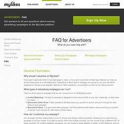 Advertisers - FAQ