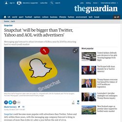 Snapchat 'will be bigger than Twitter, Yahoo and AOL with advertisers'